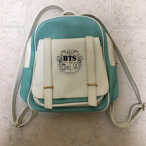 bts leather backpack